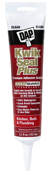 DAP INC 18546 Kitchen Bath Sealant 5.5 Oz Clear Tube Adhesive Caulk
