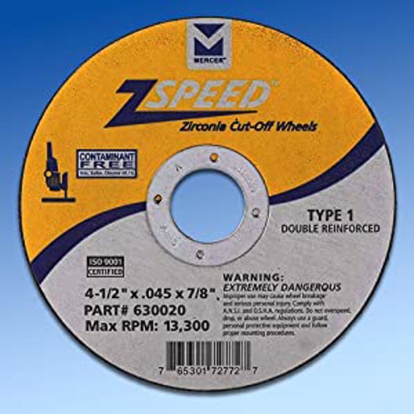 Mercer Abrasives 630020 Cut Off Wheel 4.5 In x 0.045 In x 7/8 In