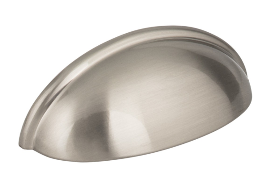 Hardware Resources 2981SN Cabinet Pull Satin Nickel Small Cup 3 11/16 Inch Length 3 Inch Hole Centers