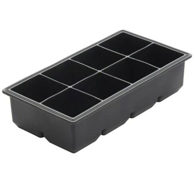 Winco ICCT-8R Large Square Silicone Ice Cube Tray 8 Ice Cubes