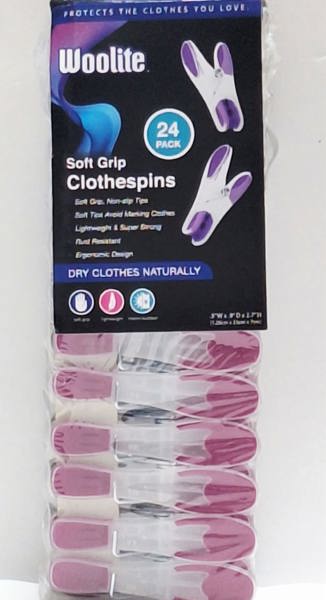 Kennedy International W-84140 Soft Grip Clothespin 24 Ct Multicolor