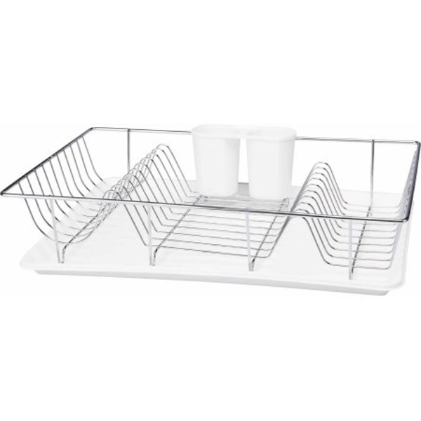 Kennedy International 4685-WHITE 3 Piece Dish Rack with Tray White