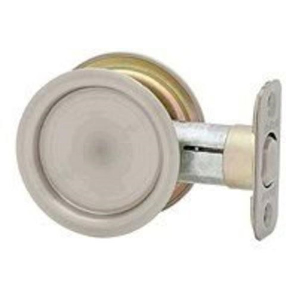 National Hardware N350-322 Round Pocket Door Pull Steel Satin Nickel