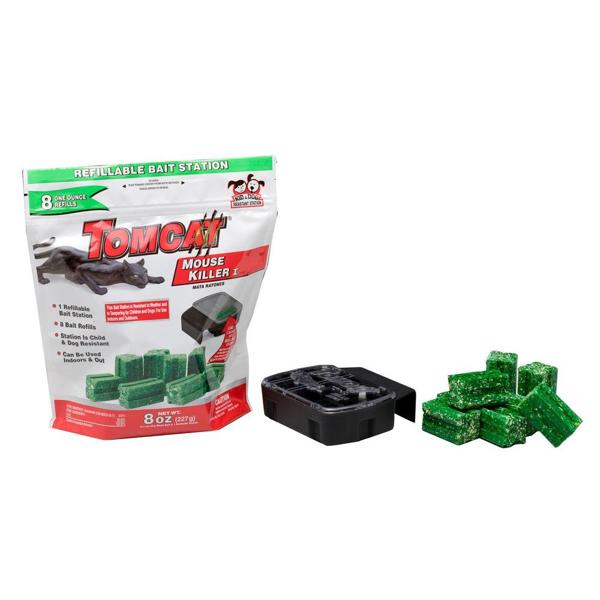 Tomcat 0372110 Mouse Killer Bait Station 16 Oz Child and Dog Resistant Refillable