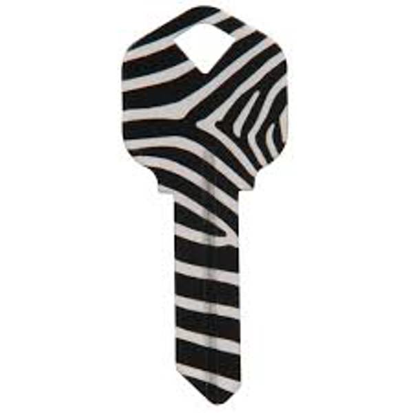 Hillman Group 88758 Universal Key Blank Wackey Zebra Single Sided House/Office