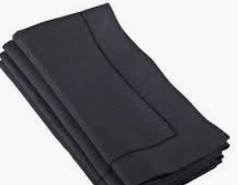 SARO 6100C.BK20S Hemstitch Napkin 20 In Black