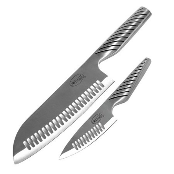 Gotham Steel 1139 2 Piece Knife Set Japanese Chef and Utility Knife Stainless Steel