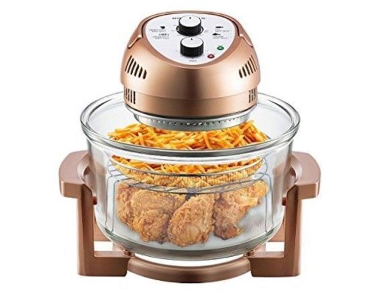 Gotham Steel 1753 Oil-Less Fryer 16 Qt Capacity 1300 Watts Easy Clean Copper