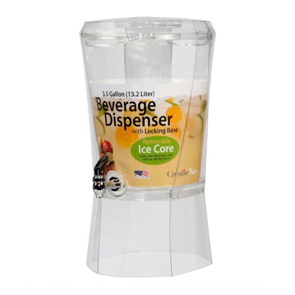 Creative Bath Products BEV18CLR Beverage Dispenser 3.5 Gal Clear Crystal