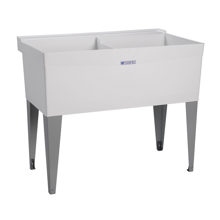 MU27F Laundry Tub Double Bowl with Legs White