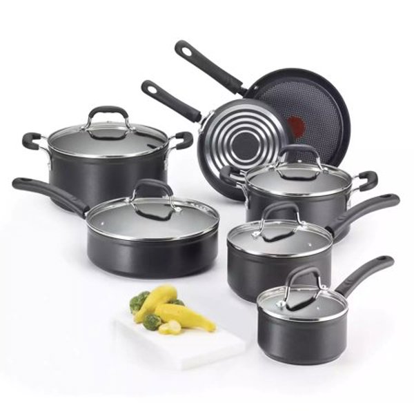 T-FAL CORPORATION C561SC64 12 Piece Cookware Set Advanced Forged Titanium