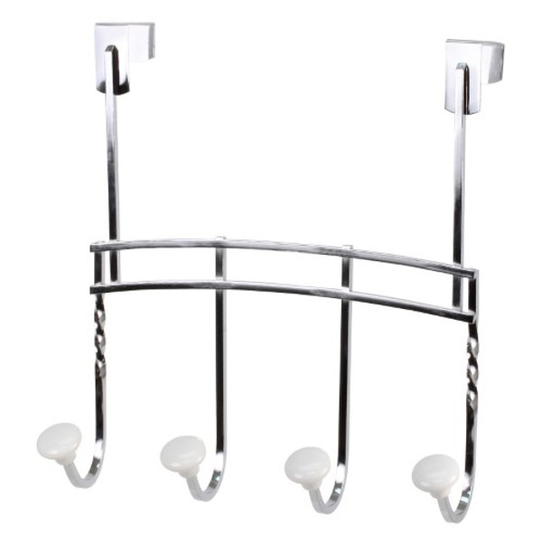 Spectrum 77570 Over The Door 4-Hook Rack Chrome