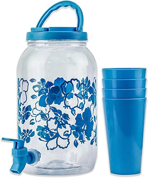 Safdie HW03132 Beverage Dispenser with 4 Coordinated Cups