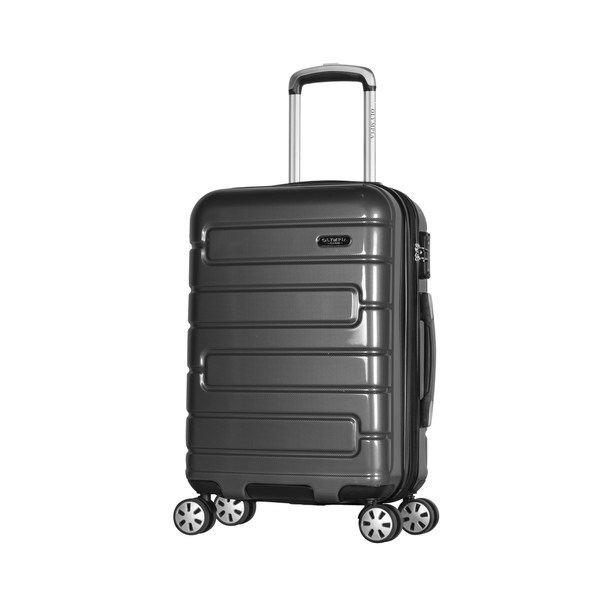 Olympia USA HE-8022-SILVER Carry On 22 In Spinner Silver with Hidden Compartment 8-Wheel Design