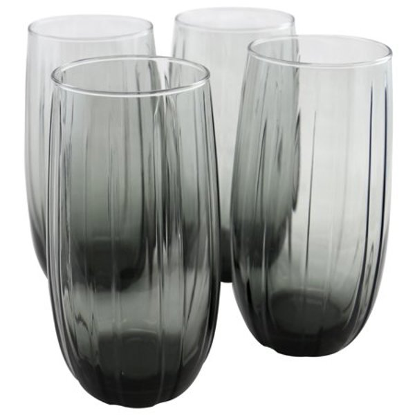 Gibson Overseas Inc 1092092 Cooler Glass Set 4Pc Gray