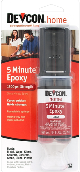 ITW Devcon 20845 Epoxy Adhesive 25 Mi Syringe High Strength Clear Amber