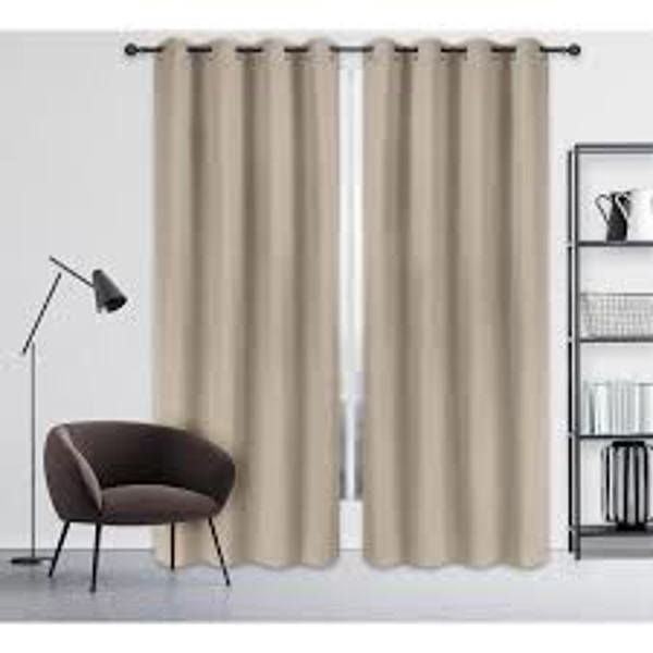 Safdie 51356Z02 Curtain Blackout Linen Look 84 Inch Length Taupe
