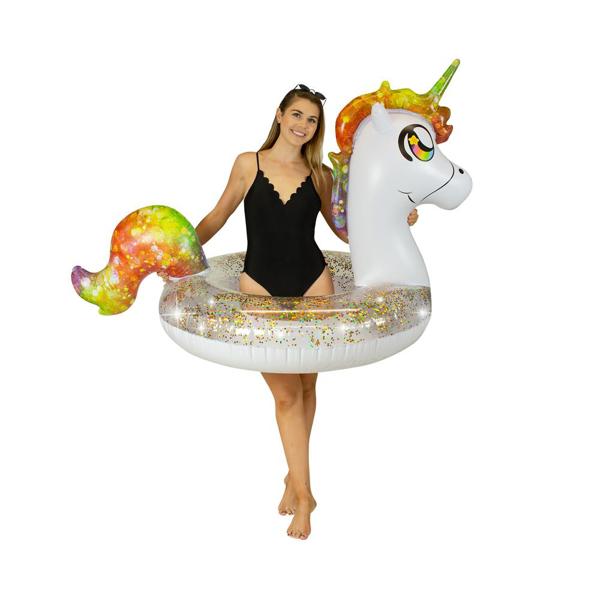 Pool Candy PCL1801-UNI Glitterified Swimming Unicorn Pool Float 48 In Inflatable