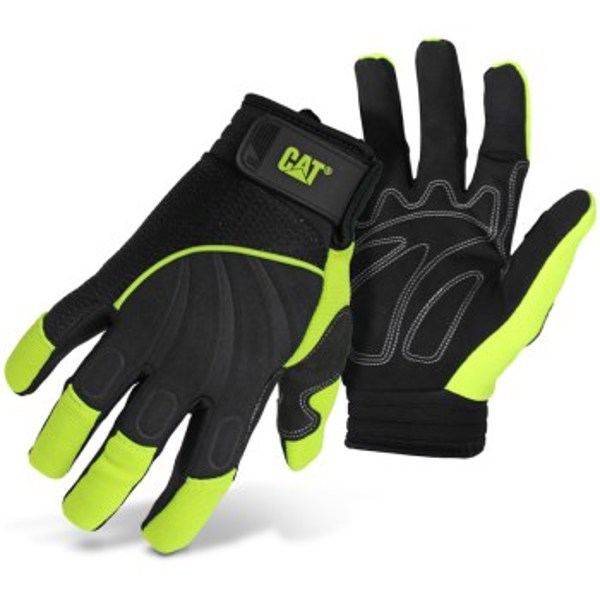 CAT GLOVES CAT012224L Gloves Large Highvisibility Synthetic Leather Padded Palm