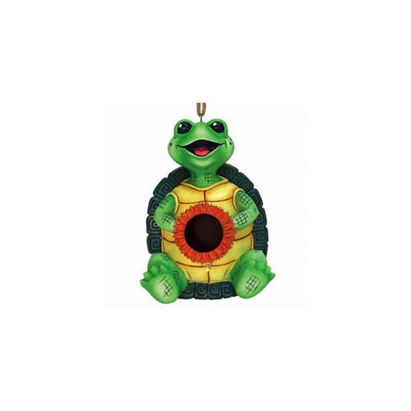 JARRAL INC. 10171 Hand Painted Bird House Turtle Durable Poly Resin