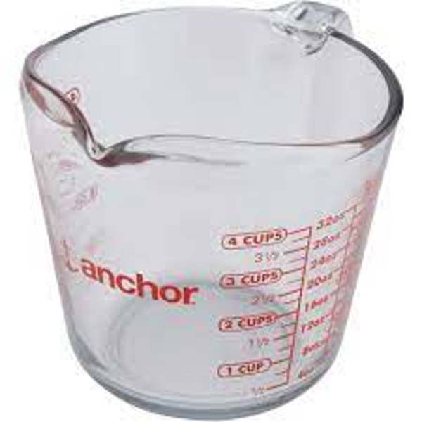 Anchor Hocking 551780L13 Glass Measuring Cup 1 Qt Clear