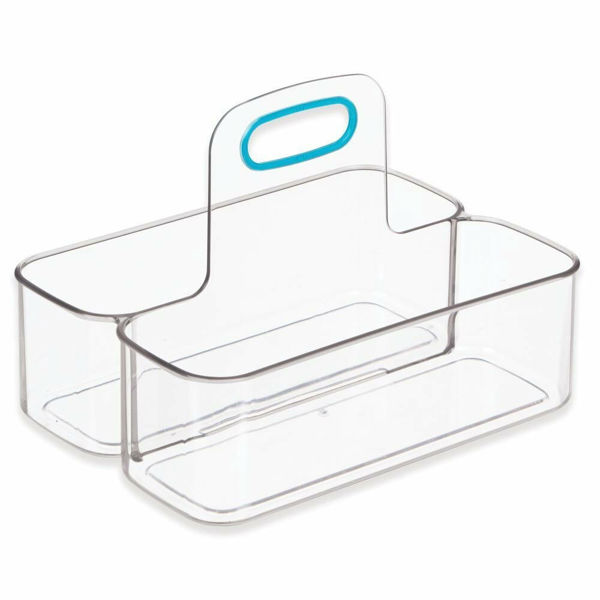InterDesign 9922 Medium Cabinet Tote Clear/Teal