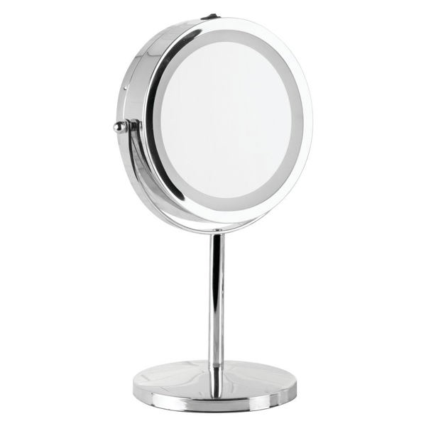 InterDesign 80340 Lighted Vanity Mirror 13 Inch Chrome Finish Adjustable Brightness