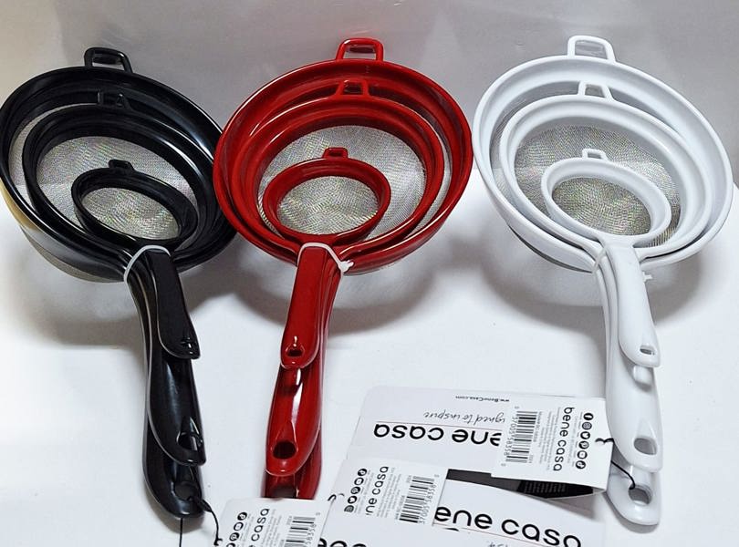 MBR Industries BC-58358 3 Piece Strainer Set 6 In and 5 In Assorted Colors