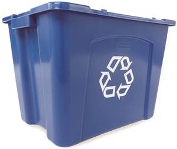 Rubbermaid FG571473BLUE Recycling Box 14 Gal Blue