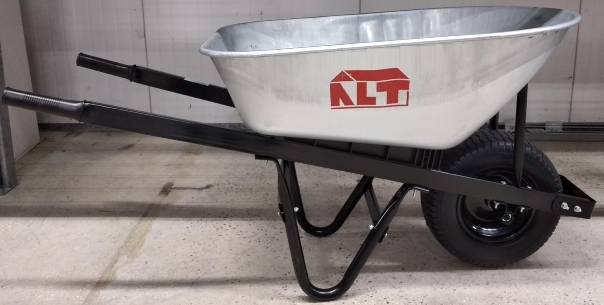 KING TREASURE DISTRIBUTION WB7072 Galvanized Wheelbarrow 1 Gal Steel Handle Yardtek Pro