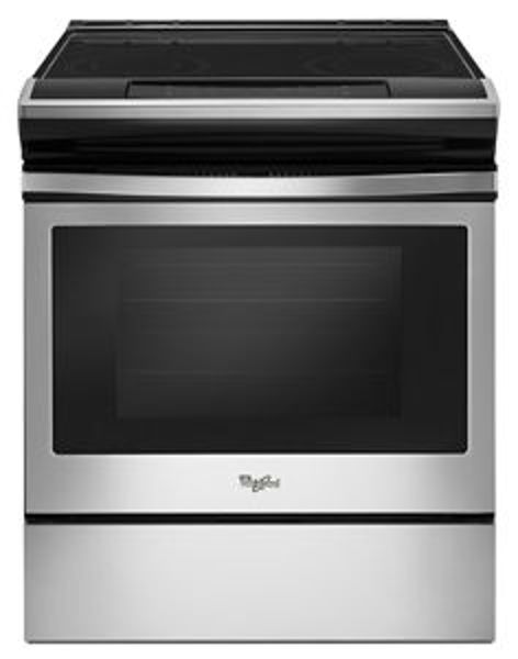 Whirlpool WEE510S0FS Electric Range 4.8 Cu Ft Capacity Front Control Stainless Steel 30 In Ceran Cooktop Pyrolytic Self Clean