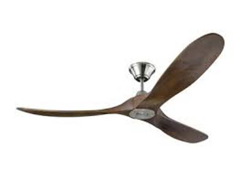 Monte Carlo 3MAVR60BS Maverick Ceiling Fan 60 In Brushed Steel with Dark Walnut Blades