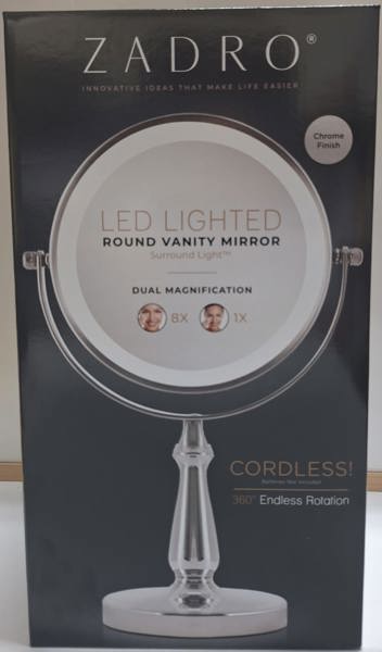 ZADRO LVAN38 Double Sided LED Vanity Mirror 1x8 In Chrome