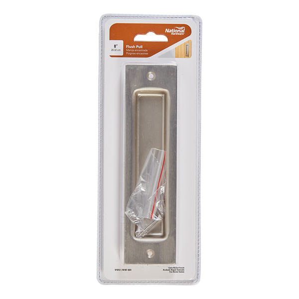 National Hardware N187-024 Flush Pull 8 In Steel Satin Nickel