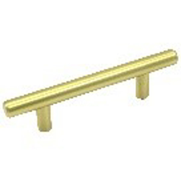 Laurey 87404 Steel T-Bar Pull Brass Satin Finish