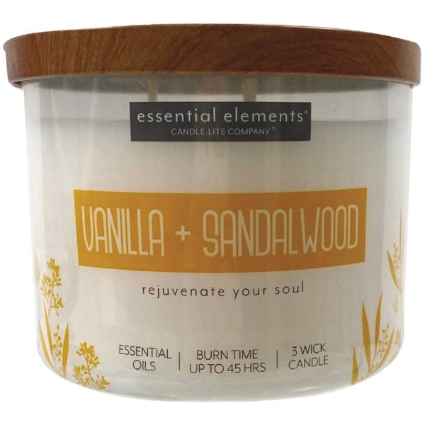 Candle-Lite Company 4574344 Candle Jar 14.75 Oz Vanilla and Sandalwood