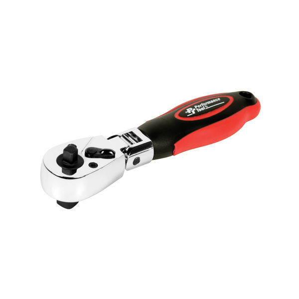 Performance Tools W9116 Dual Drive Flex Head Ratchet 1/4 Inch and 3/8 Inch Chrome Vanadium Steel Durable