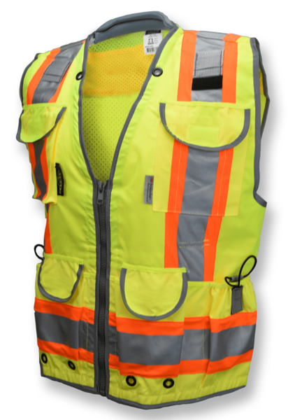Radians Inc SV55-2ZGD-L Large Two Tone Engineer Vest 10 Pockets