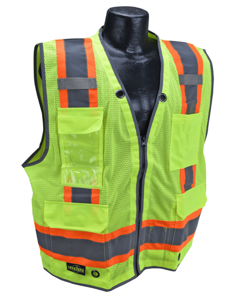 Radians Inc SV6HG-M Medium Surveyor Vest Green 2 Tone 8 Pockets