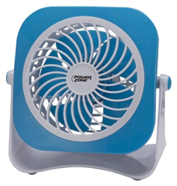 PowerZone QT-U403B Table Fan 4 Inch Dual Power 2 Speeds Plastic