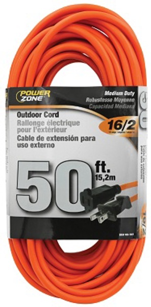POWERZONE OR481630 Extension Cord 50 Ft 16 AWG Orange Sheath