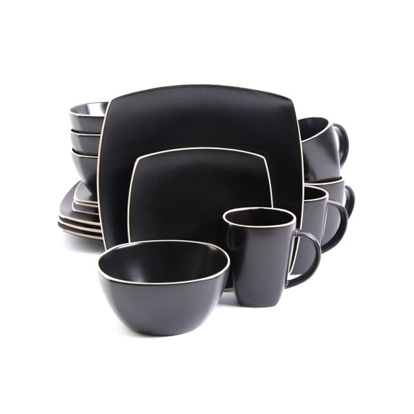 Gibson Overseas Inc 94852.16 Dinnerware Set 16 Pcs Black