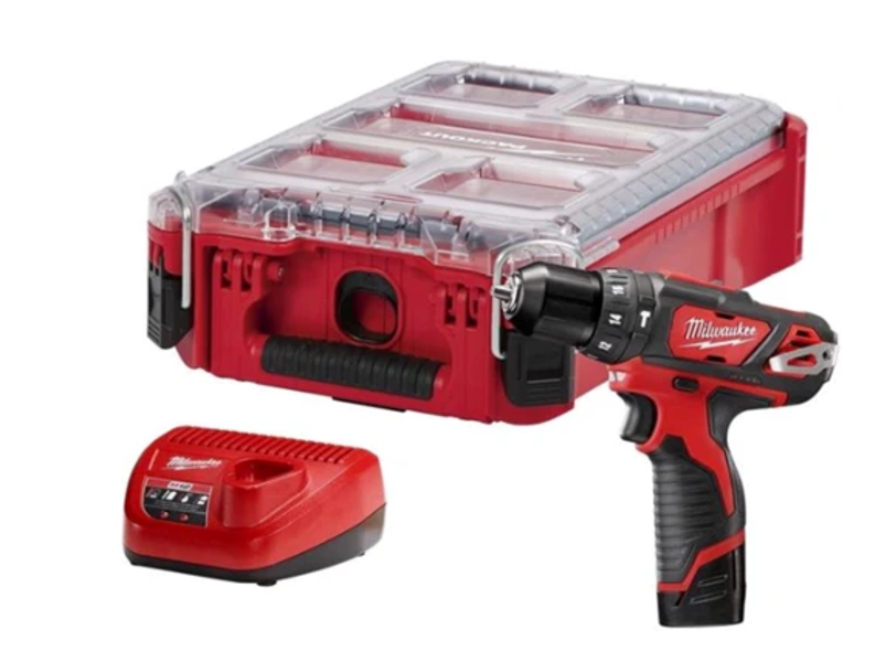 Milwaukee 2408-21PO Drill Pack Kit Hammer Drill Battery Charger Packout Organizer