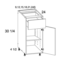 PGW B12 One Drawer One Door Cabinet