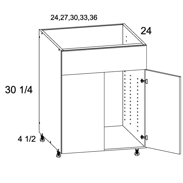 US CABINET PGW SB36 Sink Base Cabinet 36 In Gloss White