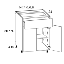 PGW B27 One Drawer Two Door Cabinet