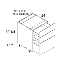 TGW 3DB36 Three Drawer Base Cabinet