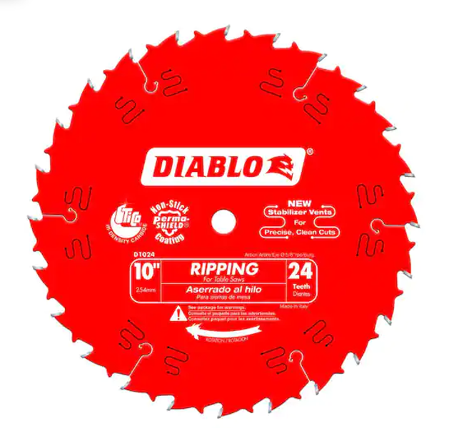 Diablo D1024X 10 In 24 Tooth Ripping Circular Saw Blade