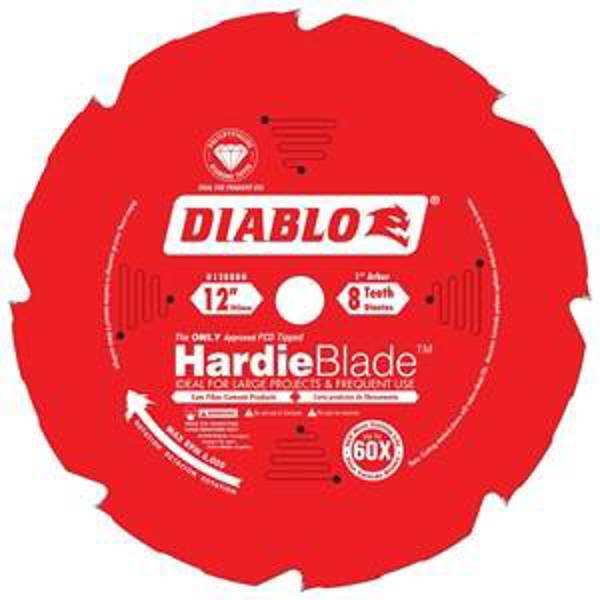 Diablo D1208DH TCG Saw Blade 12 In 8 Teeth Polycrystalline Diamond Tipped for Hardie Fiber