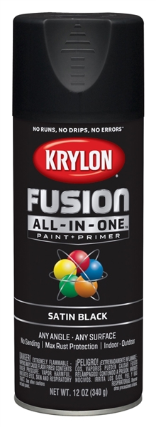 KRYLON 3M K02732007 Black Satin Spray Paint 12 Oz Black